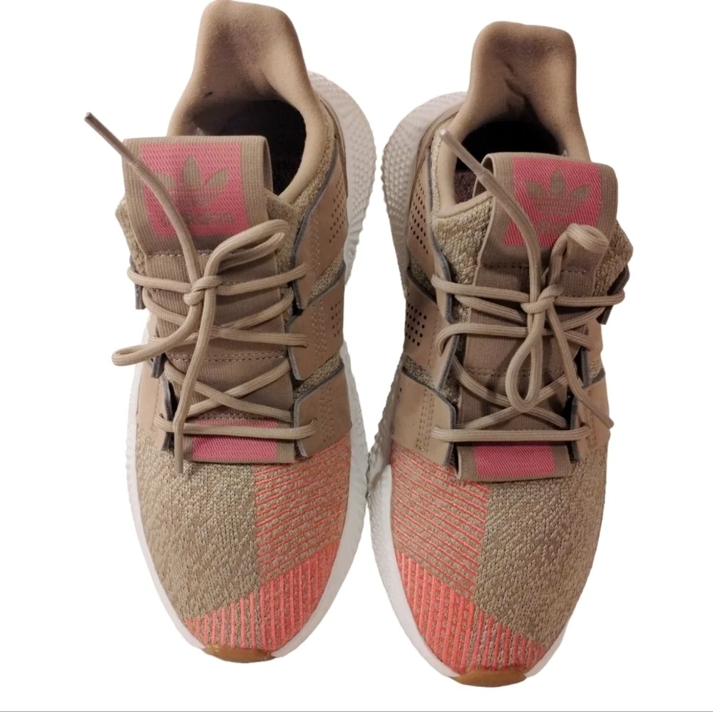 Adidas PROPHERE Athletic‎ Gym Run Men 7 /Women 8.5 Khaki/Pink Chunky Platform